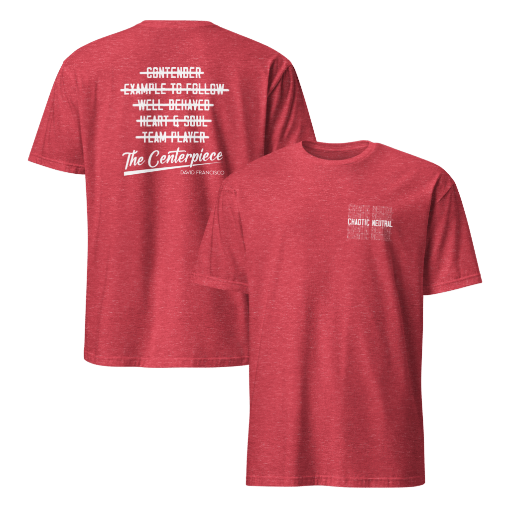Heather Red T-Shirt • Chaotic Neutral (Parallax)